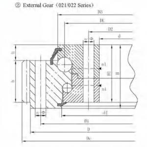 External Gear 021/022 Series Double Row Ball Slewing Bearing-Part 1