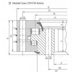 Internal Gear 133/1 34 Series Three Row Roller Slewing Bearing Part1