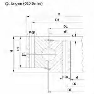  Lower Half of 010 Series Single-Row Four-Point Contact Ball Slewing Bearing